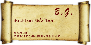 Bethlen Gábor névjegykártya