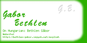 gabor bethlen business card