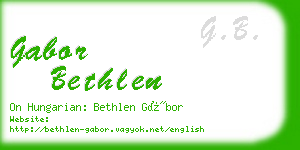 gabor bethlen business card